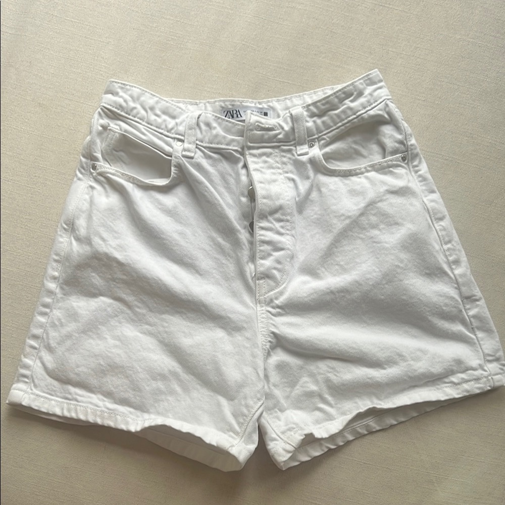 Zara White Denim Shorts